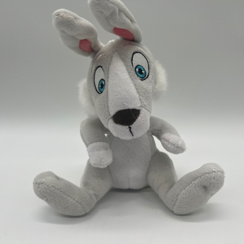 Masha and the Bear Bunny Rabbit Plush Grey White Stuffed Animal Spin Master 8in